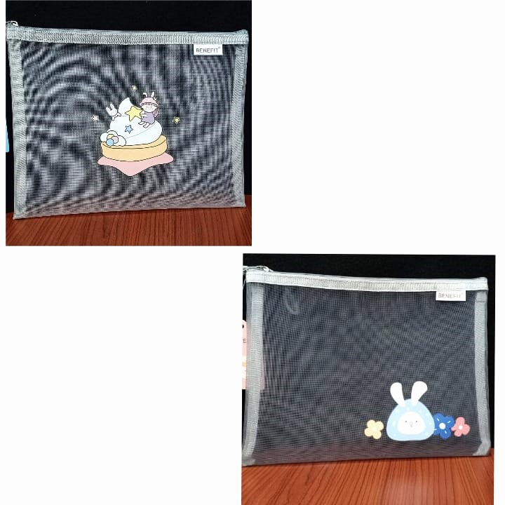 

ANNYEONG HASEYO GIFT SHOP | File Bag Sleting Transparan - Tempat Pensil | 24 cm x 18 cm | Putih Transparan
