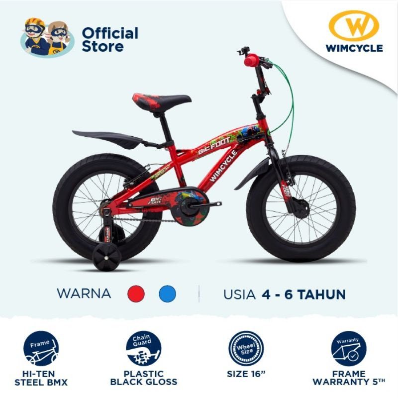 SEPEDA ANAK WIMCYCLE BIG FOOT 16 INCH 3.0