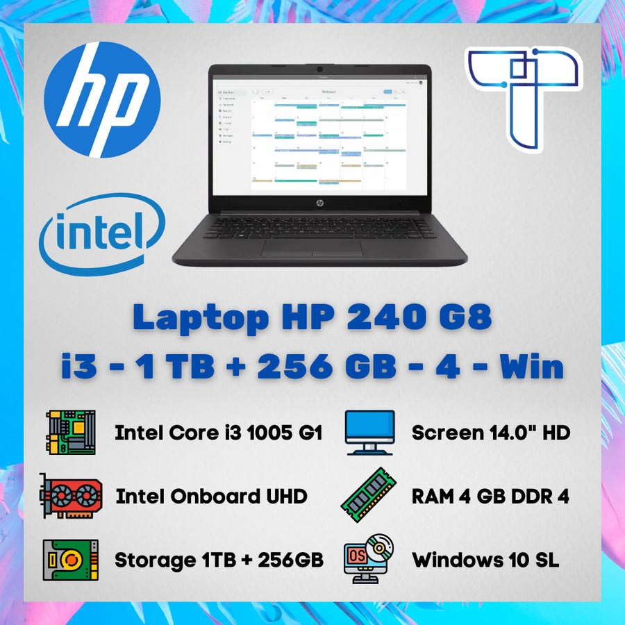 Laptop Notebook HP 240 G8 - i3 - 1 TB + 256 GB - 4 - Windows