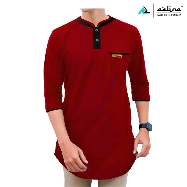AZLINA Kurta Kaos Modern Azlina Original Lengan 3/4 Cotton Combed 24s Polos Adem best quality