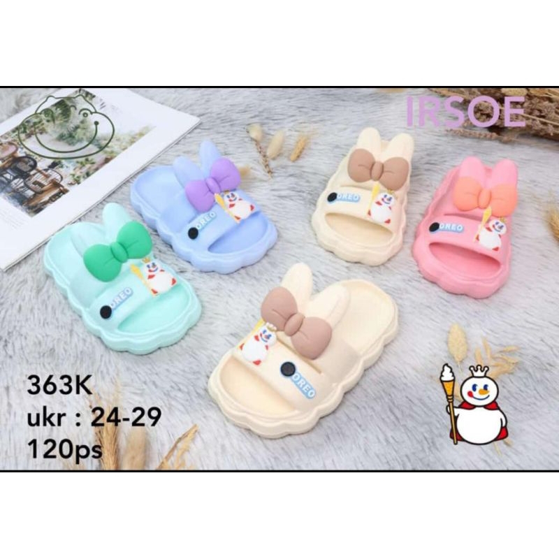 Sandal Selop Karet Anak Perempuan Motif Mixue Ice Cream Pita Fashion Terbaru Irsoe
