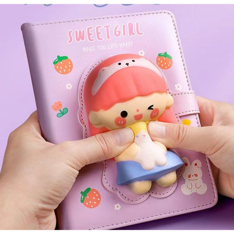 Buku Notebook Squishy, Buku catatan diary squishy 3D kartun lucu anak