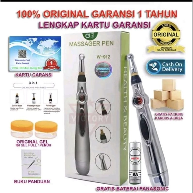 GARANSI 1 TAHUN W-912 ORIGINAL AKUPUTUR ELEKTRIK PEN PENA ELEKTRONIK MASSAGER PEN