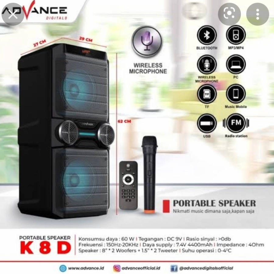 Advance K8D Speaker Portable Karaoke