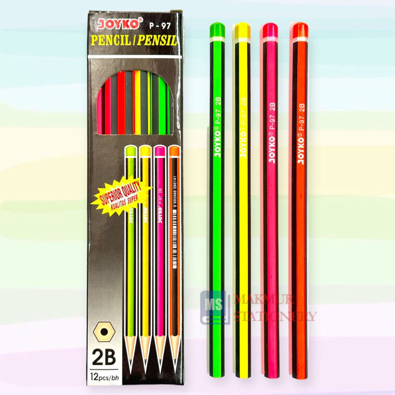 

Pensil 2B Joyko Batang Garis Warna P 97 (12 Pcs)