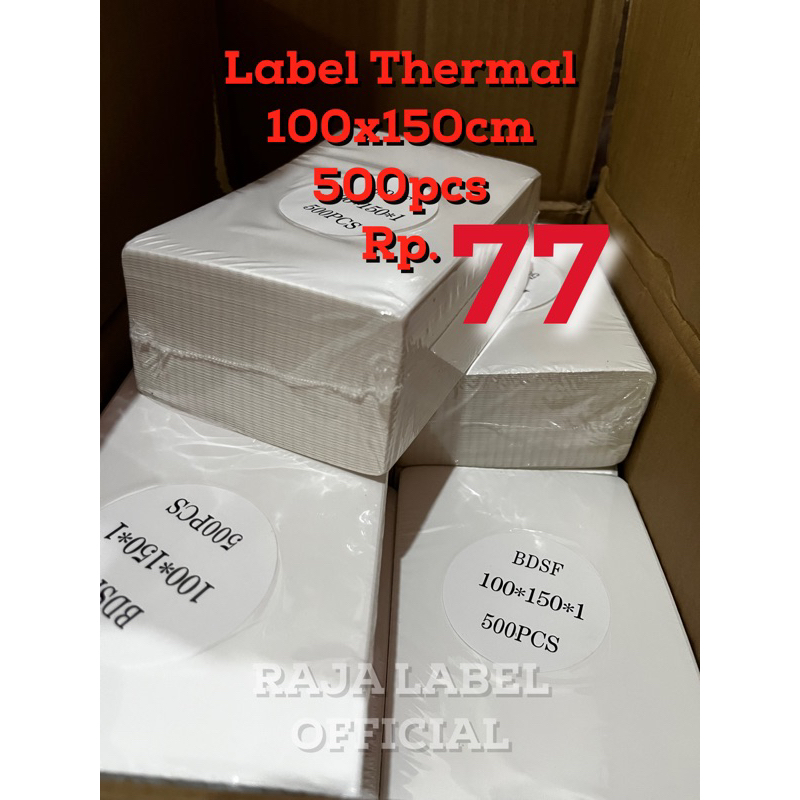 

Label Kertas Thermal Sticker 100x150cm Label resi 500pcs