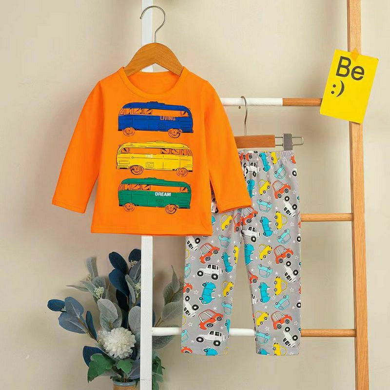 Piyama organik anak laki-laki premium 1th - 4th baju tidur anak ala korea bisa cod