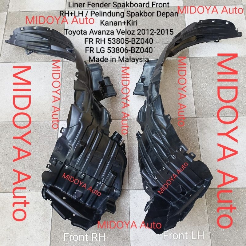 Liner Fender Spakboard Spakbor Depan Toyota Avanza Veloz 2012-2015