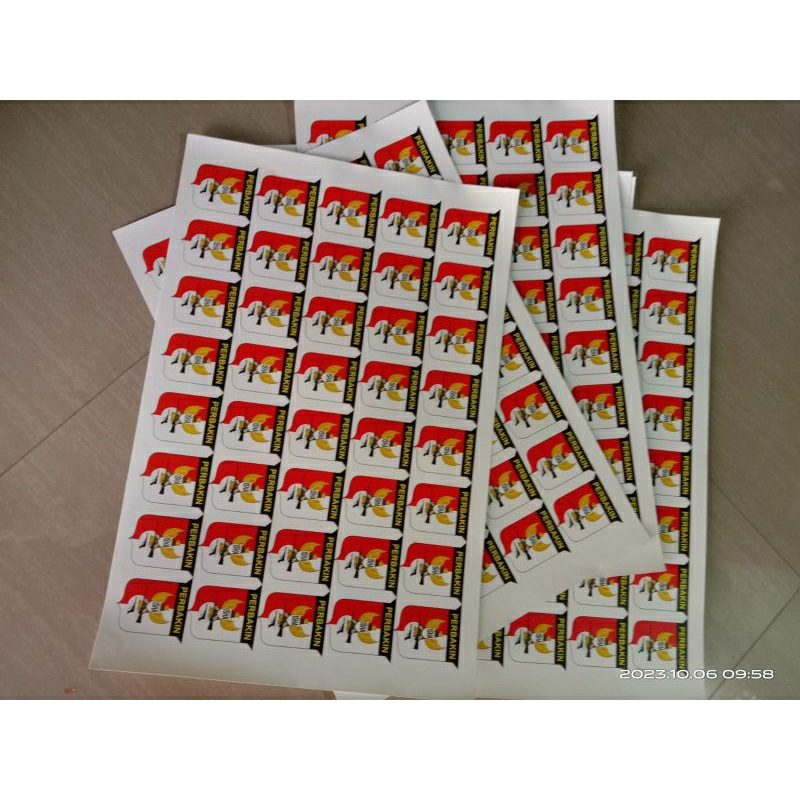 stiker logo perbakin 1 lembar isi 40 pcs