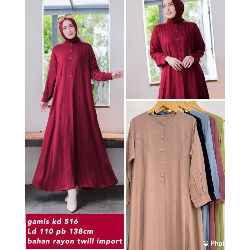 gamis Bahan rayon Twill import