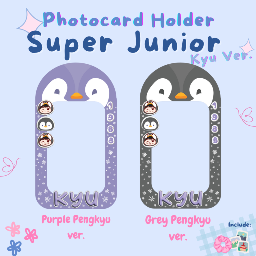 Photocard Holder Kyuhyun Penguin Super Junior 2 sisi / Cahol / PC Holder + Standee