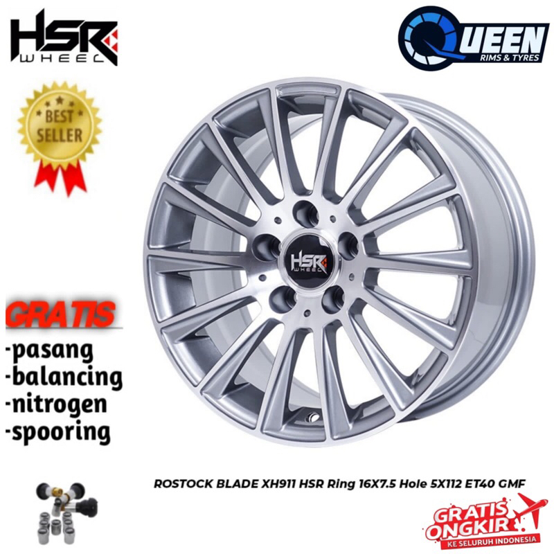 velg racing r16 HSR Rostock untuk mobil Mercy, Mercedes benz, audi, bmw