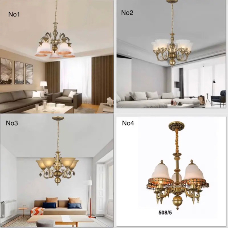 Lampu gantung klasik dekorasi ruang tamu