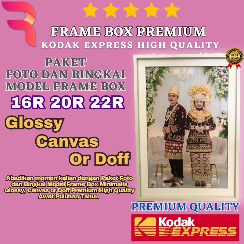 Paket Cetak Foto dan Bingkai Minimalis 16R, 20R, 22R dengan Kualitas Tinggi dan Model Frame Box Eleg