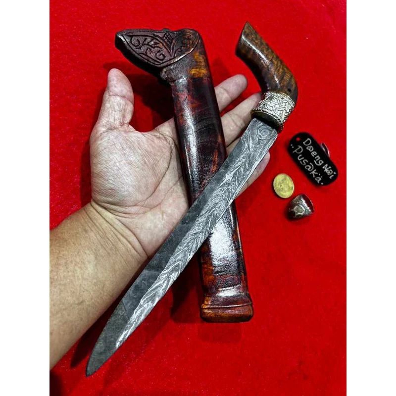 Kawali Bugis Pamor Miring Langka PB 20 cm dengan kualitas terbaik