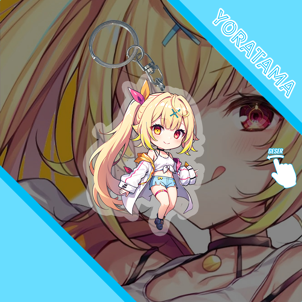 Gantungan Kunci Sara Hoshikawa Nijisanji, Keychain Anime Lucu