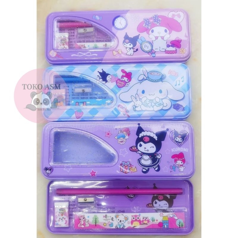 

TEMPAT PENSIL ANAK KALENG - KOTAK PENSIL CASE KALENG 2 SUSUN + 1 SET ALAT TULIS