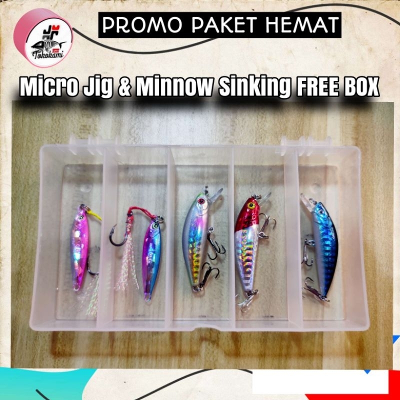 lure Minnow & micro jig jiging sepaket free box