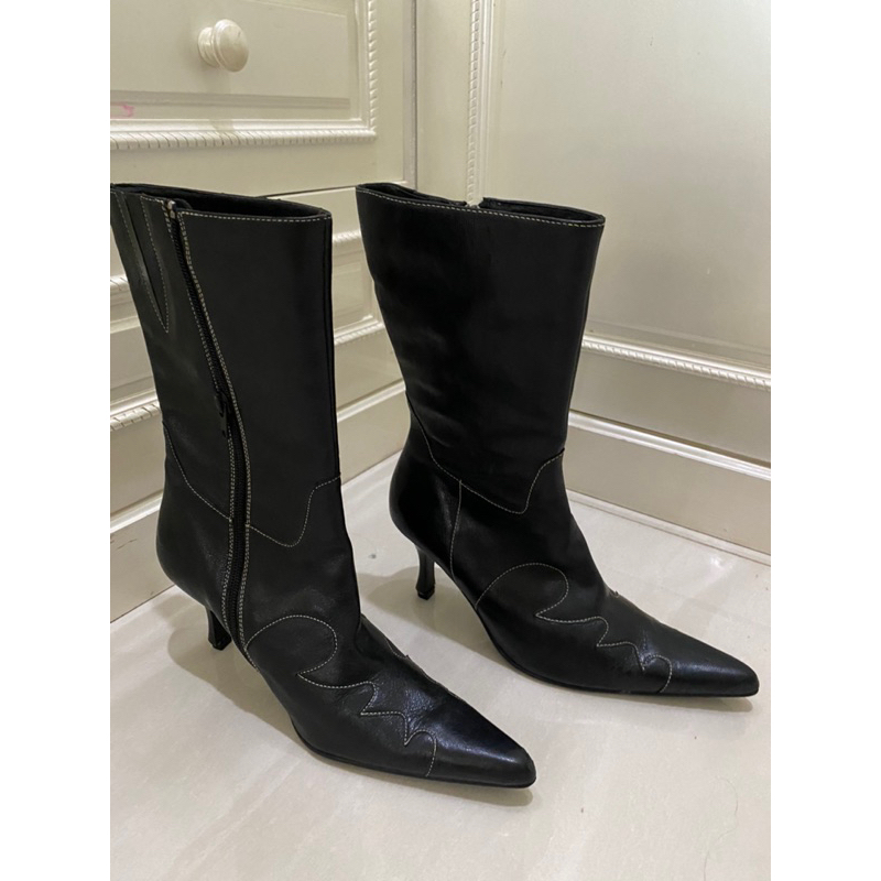 Preloved sepatu ROTELLI knee-high boots black