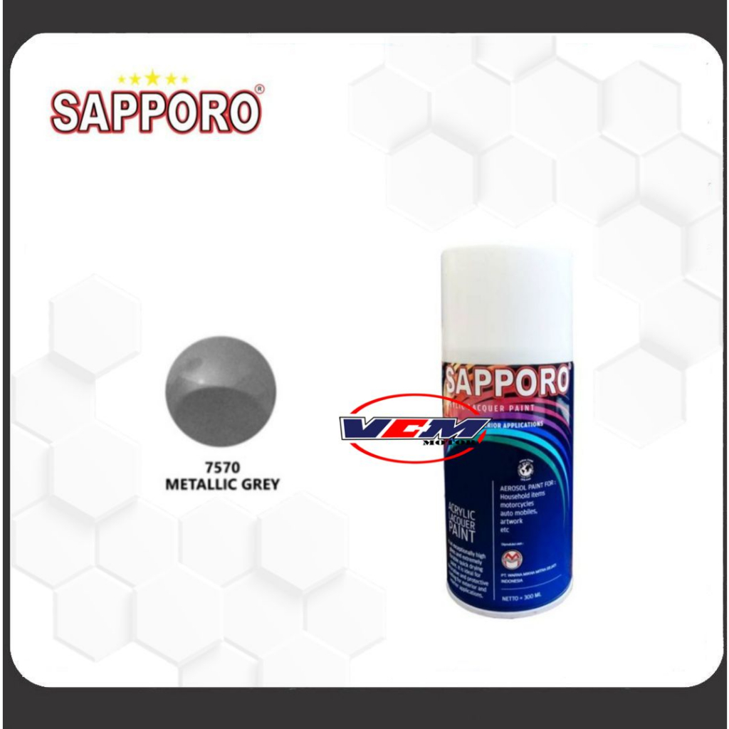 Metallic Grey - 7570 Abu Metalik Cat Semprot Sapporo Saporo Paint