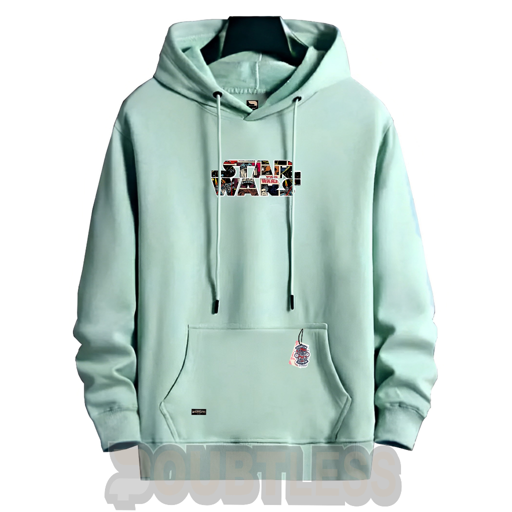 hoodie pria distro asthentic hijau mint Starwar Cotton fleece tebal siwiter hodie cowok cewek couple