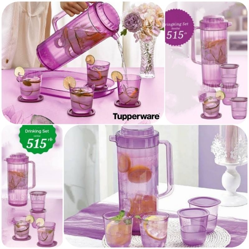 Tupperware Crystal Mewah Gelas Teko Pitcher Tray Nampan