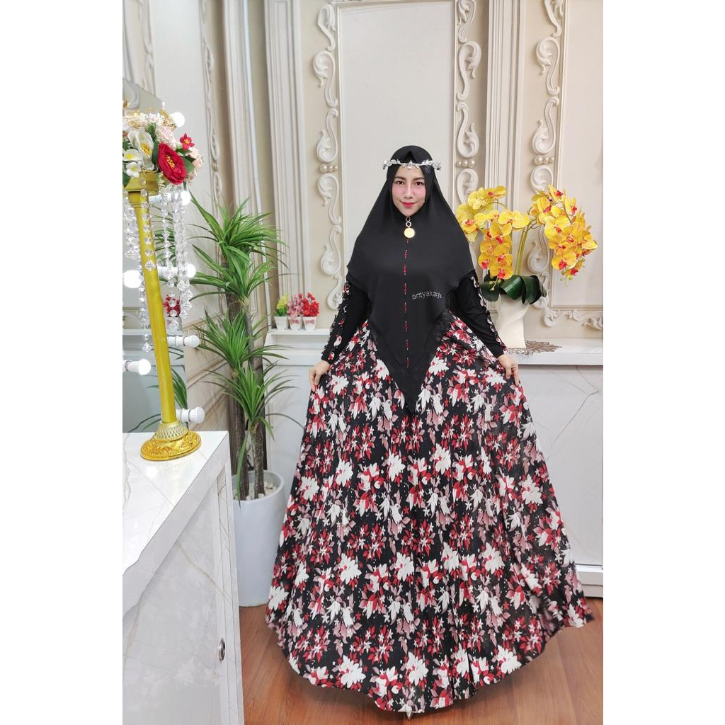 WAN ARSYAKAYLA Keisa set hijab syari gamis dewasa premium
