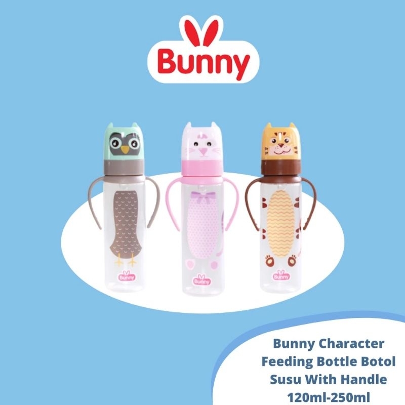 Botol Dot Bunny Reguler With Handle Karakter Botol Dot Dengan Pengangan 125ml / 250ml