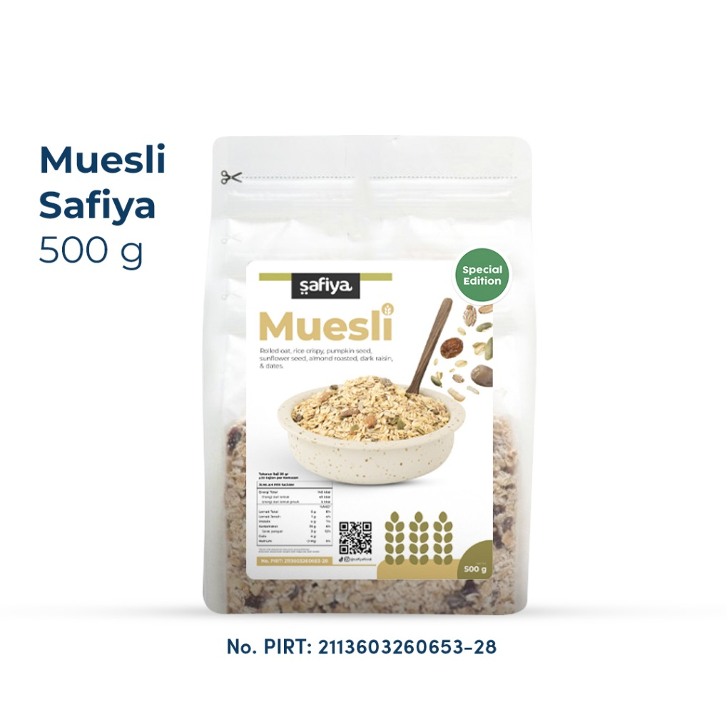 

Muesli Dried Fruit Mix 500 Gram Safiya Sereal Makanan Ringan - Sereal Diet Sehat Alami Oatmeal