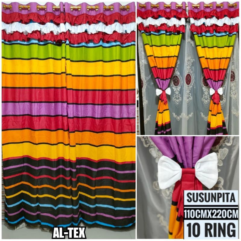 ✅✅ GORDEN SUSUN PITA MOTIF RAINBOW PELANGI  LV GOLD GUCCI PARIS 110x220 RING 10 MURAH COD TERLARIS