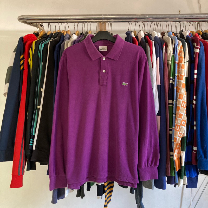 Polo Shirt Longsleeve Lacoste Purple Second Original