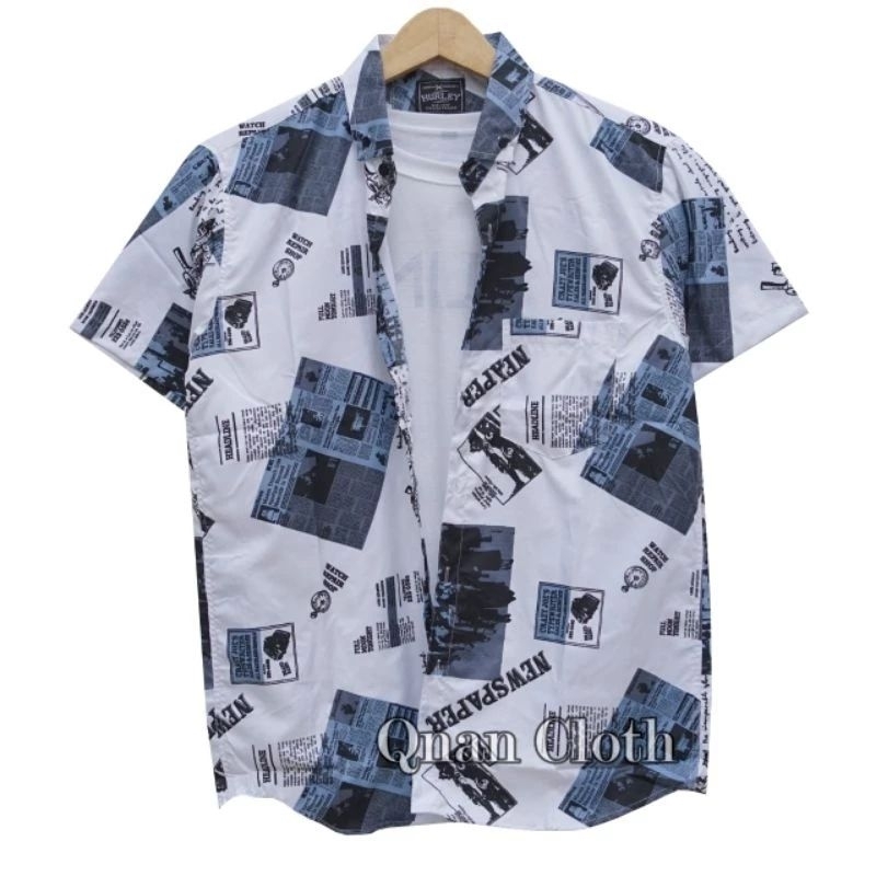 kemeja surfing pria motif pantai baju distro original casual premium