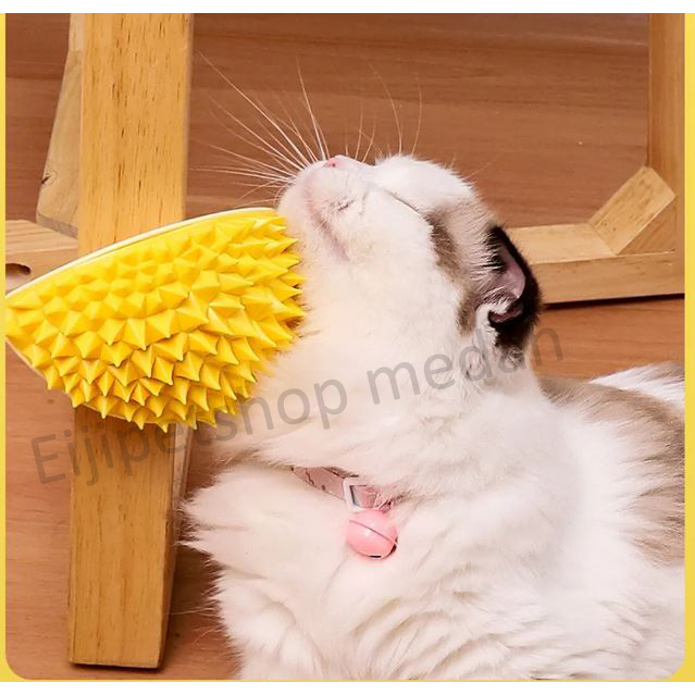 sisir kucing bentuk durian sisir pijit anak kucing sisir tempel catnip mainan kucing durian