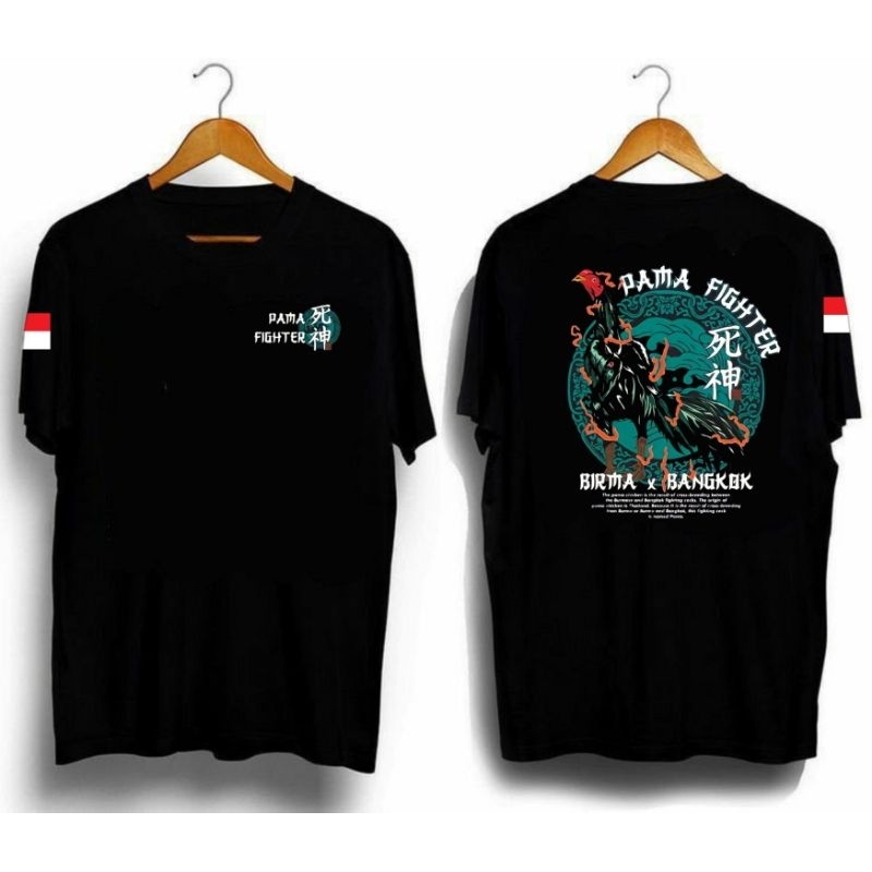 KAOS PAMA FIGHTER AYAM BIRMA X BANGKOK || KAOS AYAM || TSHIRT VIRAL
