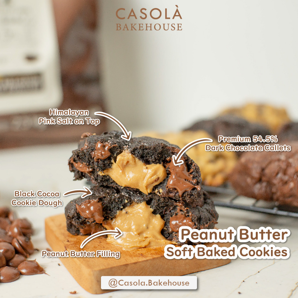 

Soft Baked Cookies ( Black Peanut Butter Cookies ) by Casola Bakehouse