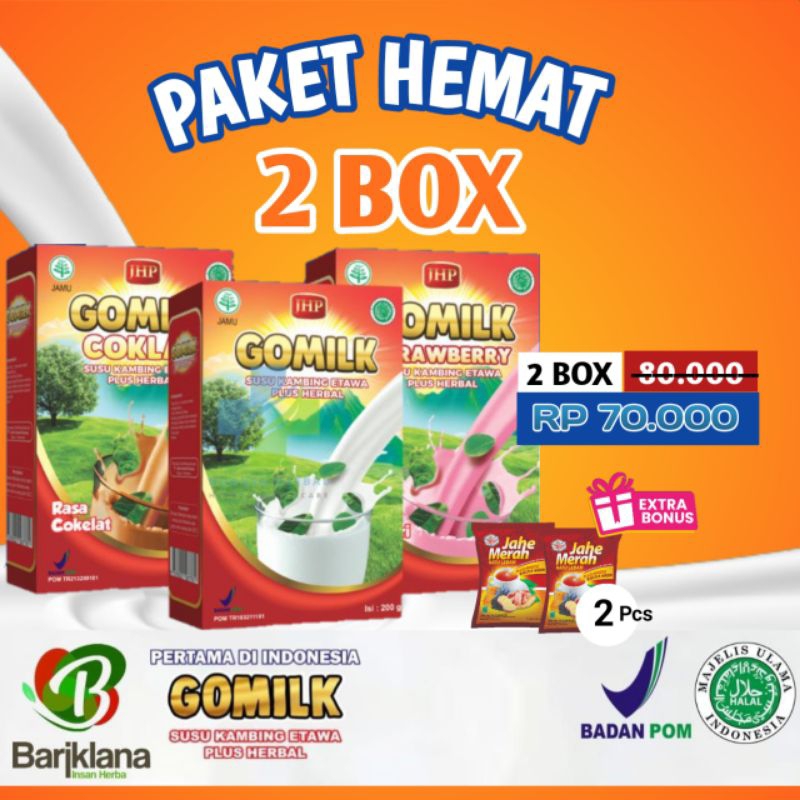 

Gomilk 2 box - Susu Kambing Etawa Plus Herba