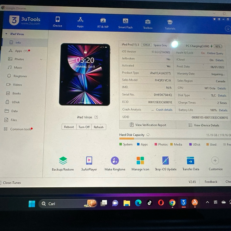 Ipad pro m1 128gb Second BNOB LIKENEW