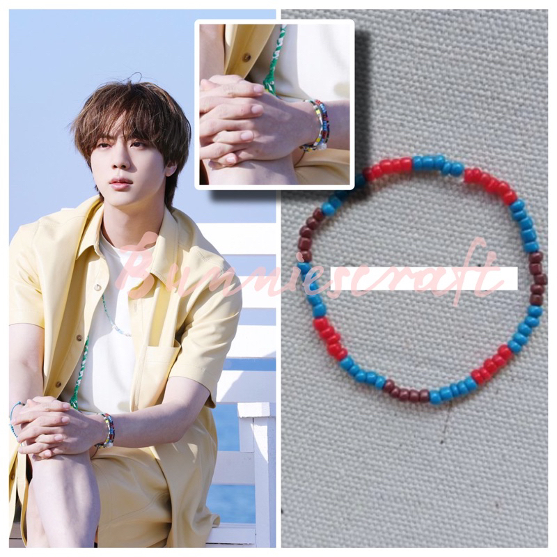 GELANG JIN BTS BUTTER / BEADS BRACELET / IDOL BRACELET / GELANG MANIK KOREA