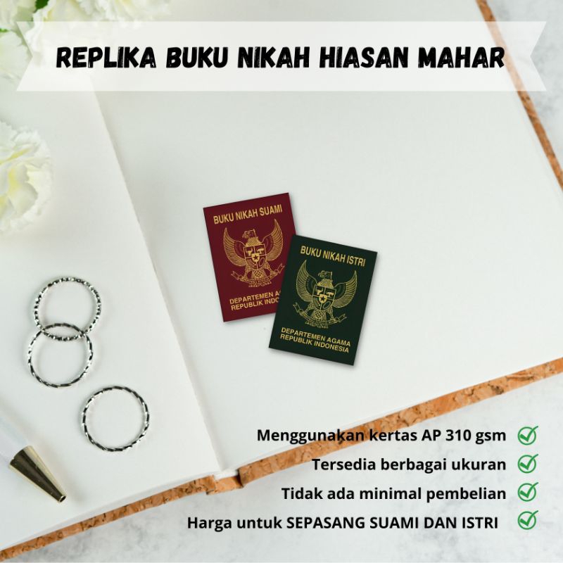 REPLIKA BUKU NIKAH HIASAN PALSU SEPASANG