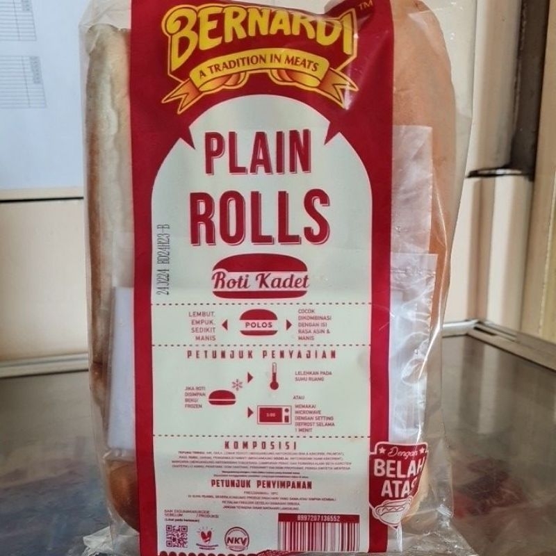 

Bernardi Plain Rolls Roti Kadet/Roti Hotdog 300 gram isi 6