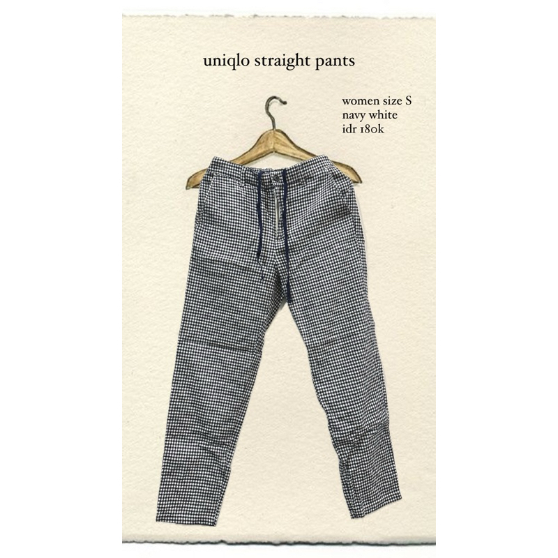 celana linen kotak-kotak uniqlo