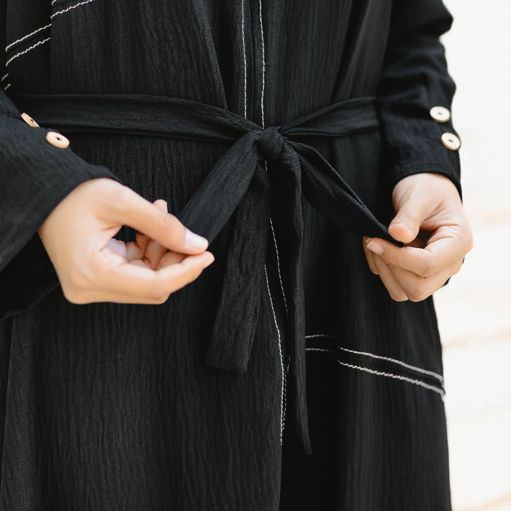 Naisha Official Kanaya Abaya Set Umroh Crinkle Sudah Dapat Gamis dan Jilbab-1