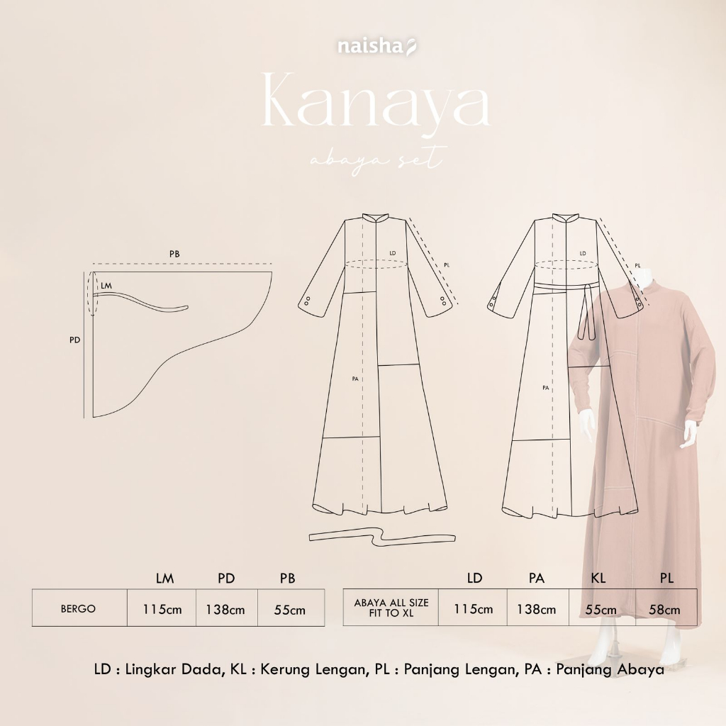 Naisha Official Kanaya Abaya Set Umroh Crinkle Sudah Dapat Gamis dan Jilbab-4