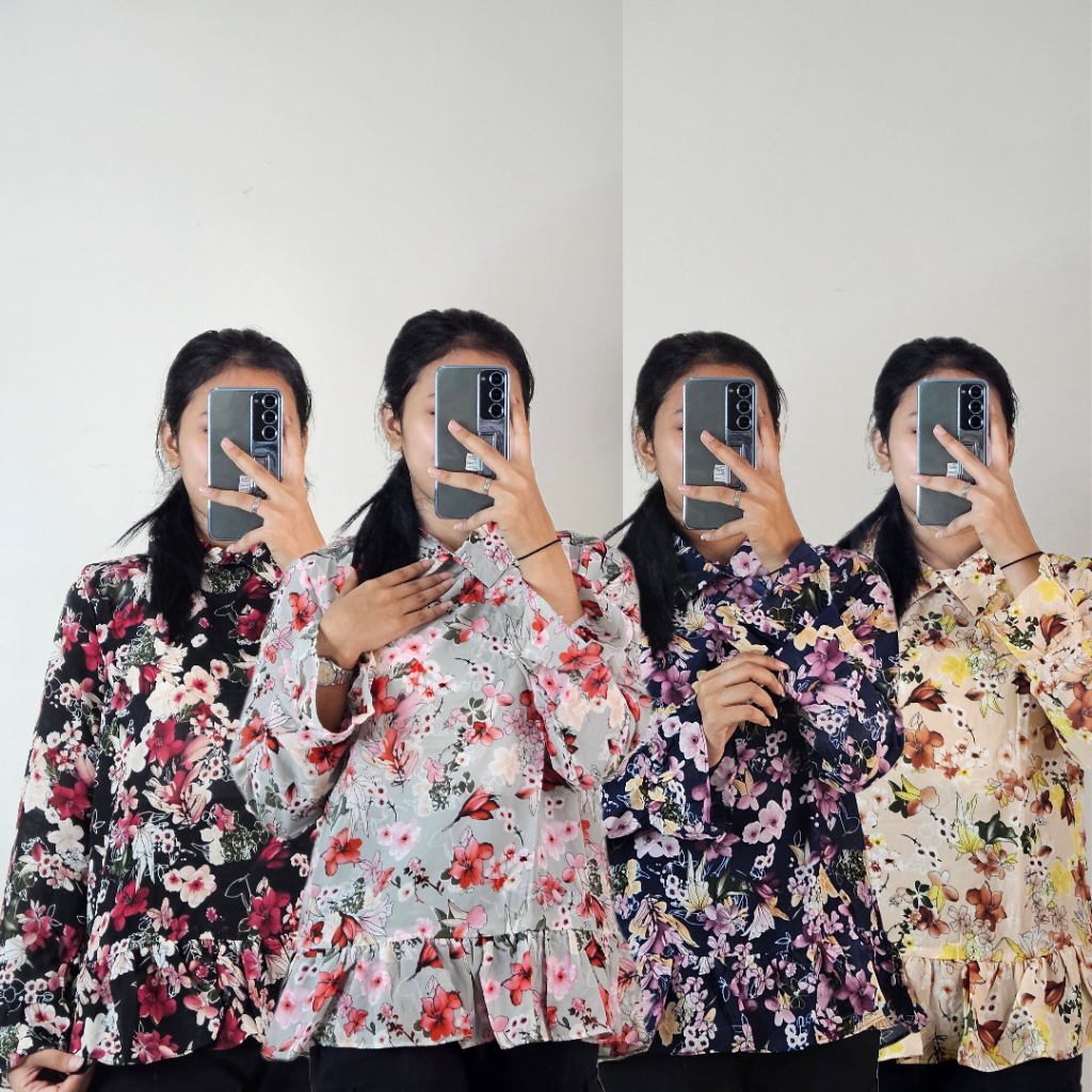 BJFashionWanita / Blouse Bunga / Atasan Bunga / Blouse Babydoll Bunga / Blouse Babydoll / Blouse / A