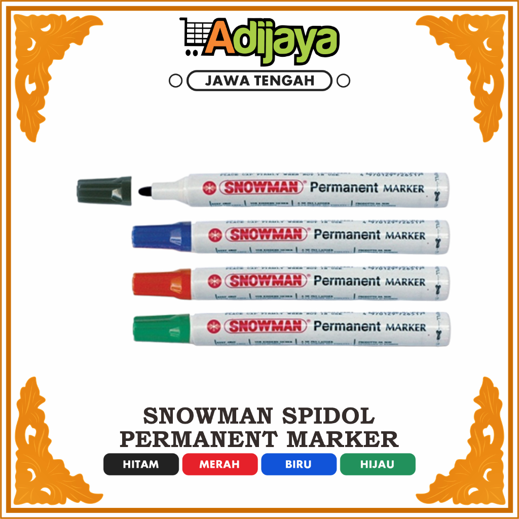 

Spidol Snowman G12 Permanent Marker Spidol Permanen Hitam Merah Biru G-12