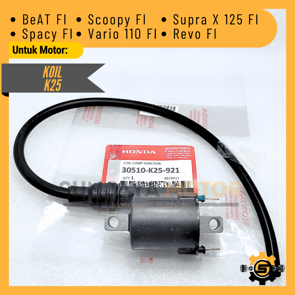 Koil K25 Coil Pengapian Ignition Original Honda Beat FI Spacy FI Scoopy FI Supra X 125 FI Vario 110 