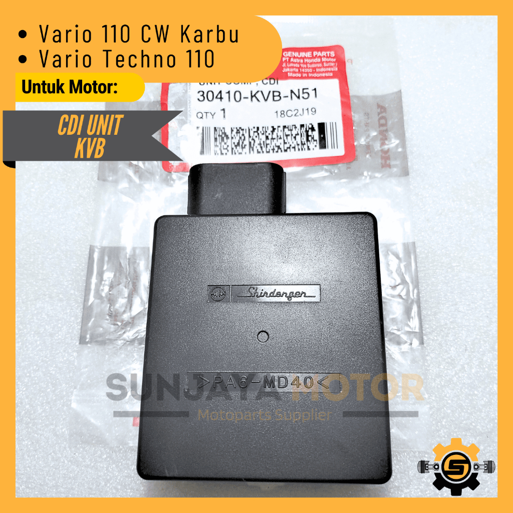 CDI Unit KVB Capasitor Discharge Ignition Kualitas Original Honda Vario 110 CW Karbu Vario Techno 11
