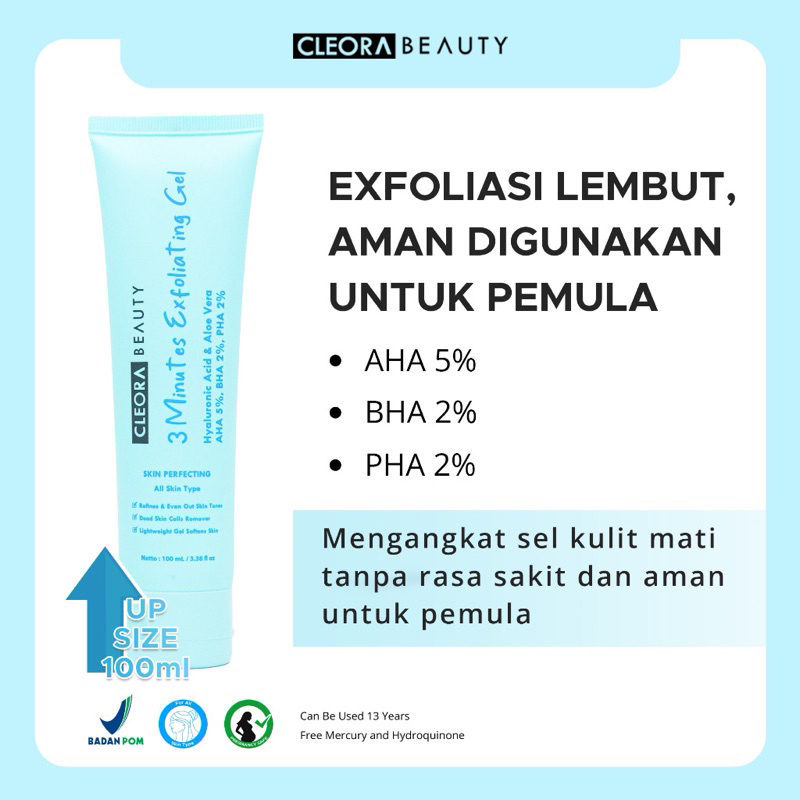 BIG SIZE Cleora 3 Minutes Exfoliating Gel 100ml beauty eksfoliasi jelly CLEORA cleora 100 ml