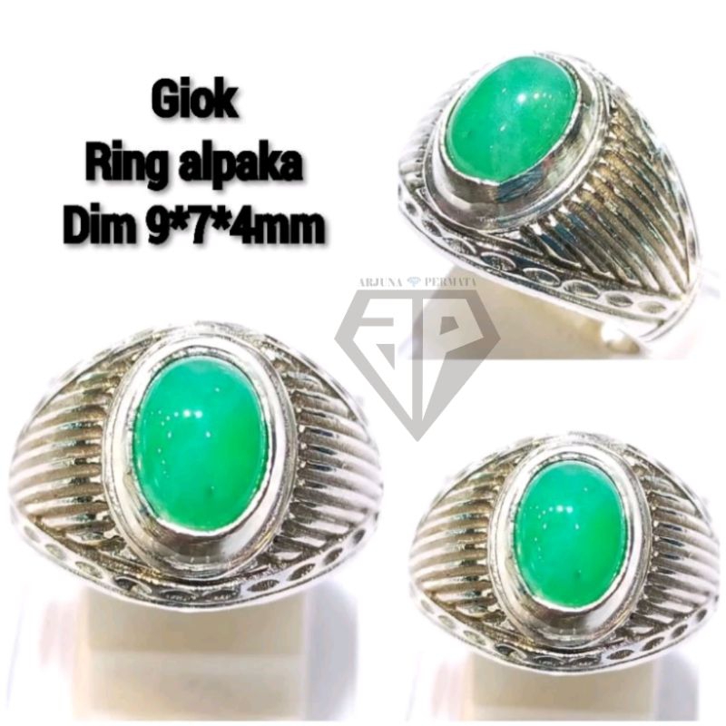 cincin batu giok kecil ring alpaka super