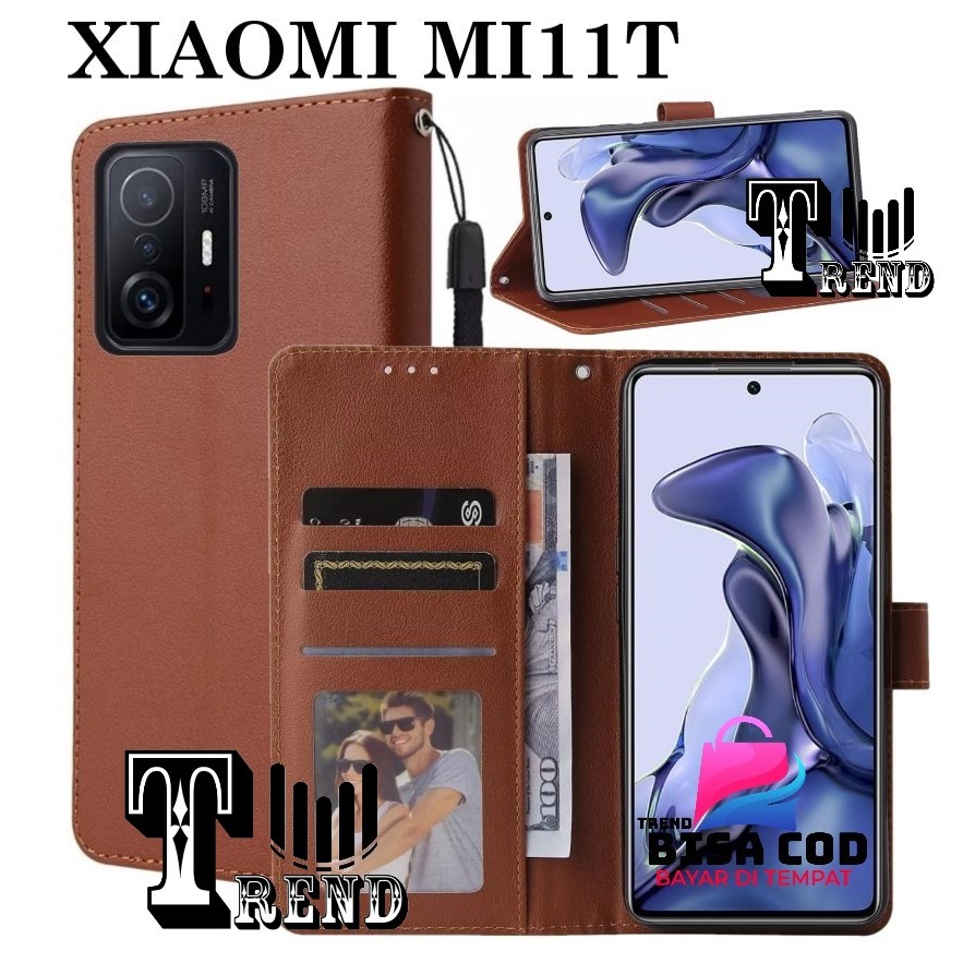LEATHER CASE FLIP XIAOMI MI 11T - FLIP CASE KULIT UNTUK XIAOMI MI11T